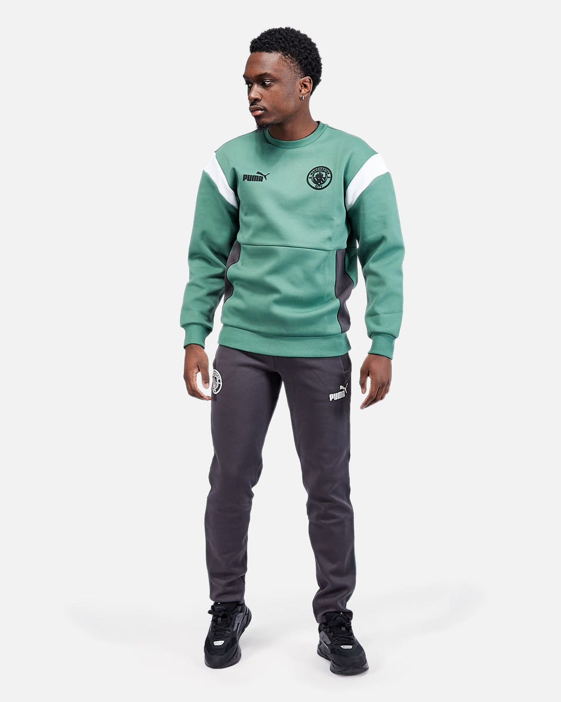 Pantalon de survêtement Manchester City Archive - Noir/Blanc/Vert