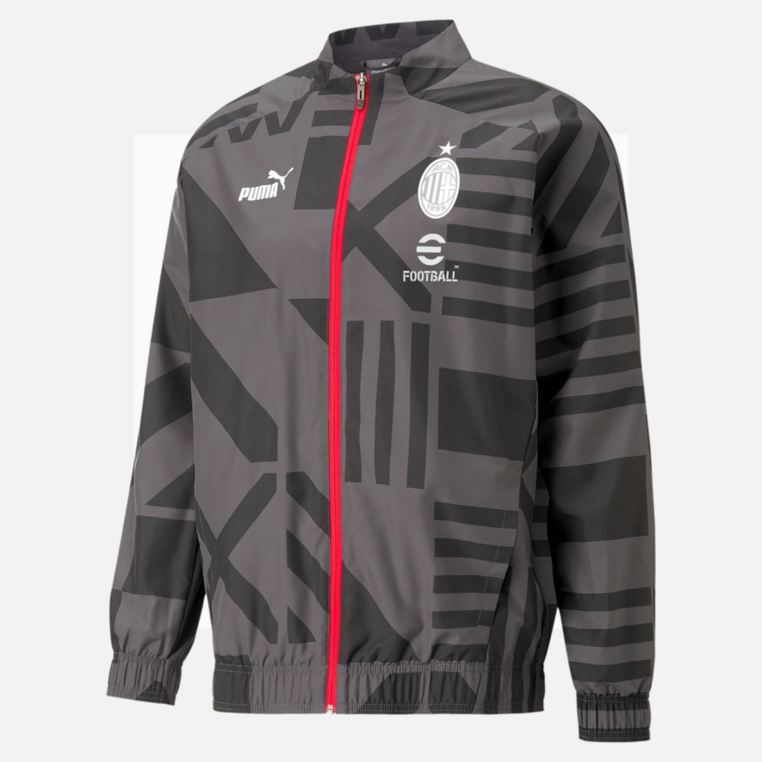 Veste de survêtement Milan AC - Noir/Gris/Rouge